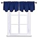 NICETOWN Blackout Tiers Window Valances - 52 by 18 inches Blackout Curtains Pole Pocket Kitchen/Bathroom/Living Room/Boys Bedroom Scalloped Valances, Navy Blue, 1 Pair