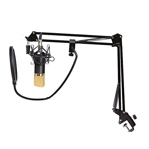 Refurbishing BM-800 Professional Studio Broadcasting Recording Condenser Microphone & Adjustable Microphone Suspension Scissor Arm Stand with Shock Mount and Mounting Clamp Kit & USB Audio Adapter