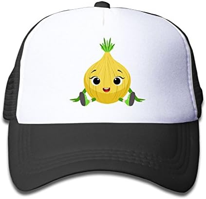 Joijiouio Big Eyed Cute Girly Onion Kids Sun Protection UnisexAdjustable Mesh Back Cap Black