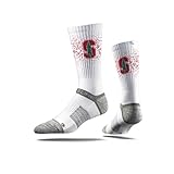 Strideline NCAA Stanford Cardinal Premium Athletic Crew Socks, White, One Size