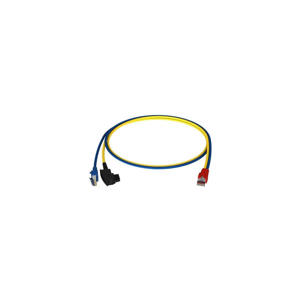 HOMEWAY Y-patch cable LAN/TAE bl/ge 1 m Y-patch cable LAN/TAE