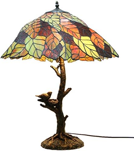 Tiffany Style Table lamp Bird Nest Tree Branch Post Protection Eye Lamp lit Living Room Dining Bedroom Study Decorative Table lamp