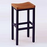 Home Styles Black and Cottage Oak Bar Stool, 24-inch High, Solid Hardwood Construction, Contoured Comfortable Seat