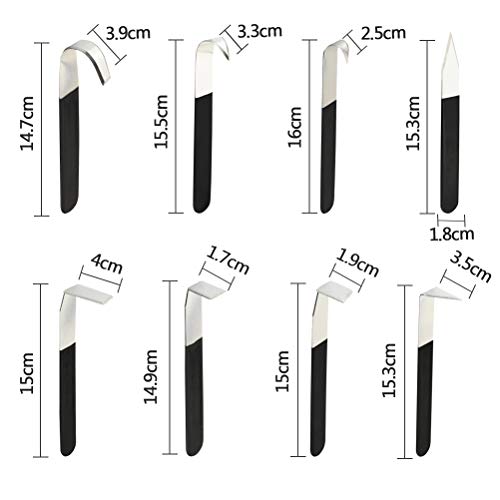 WOWOSS 8 Pack Pottery Carving Tools Set Stainless Steel Clay Sculpture Trimming Tools Storage in a Felt Bag for Carving, Shaping, Clay Sculpture, Modeling