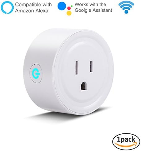 Smart Plug 1 Pack , Mini Timer Socket Compatible with Amazon Alexa and Google Home , Easy to Set-Up , Remote Control Appliances Via Iphone Android Smart Phone APP