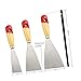 Hominar 3PCS Putty Knife Set, Premium Carbon Steel Wallpaper Scarper, Paint Remover with Wooden Handle, 2Inch/ 3Inch/ 4Inch Home Tools, Tools Set