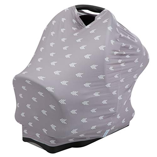 Stockyfy Baby Car Seat Cover Nursing Cover Breastfeeding Scarf Infant Stroller Cover, Carseat Canopy for Baby Girl and Baby Boy - Gray