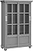 Ameriwood Home Altra Aaron Lane Bookcase with Sliding Glass Doors, Soft Gray