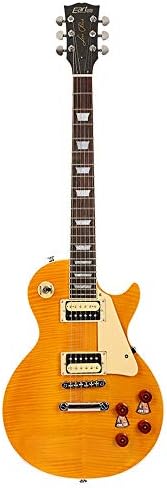 Miiliedy Beginner Professional Performance Men Women LP Electric Guitar Suitable for Rock Roll Blues Heavy Metal Popular Music Styles Electric Guitar Set (Color : Yellow)
