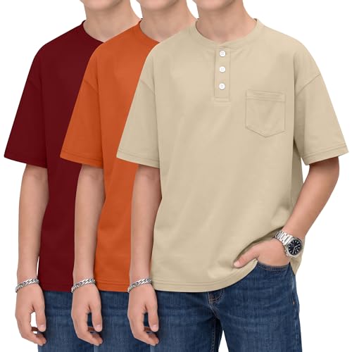 Oakgarden Boys 3 Pack Henley T Shirts