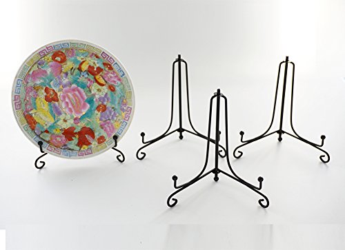 image for Artliving (2 Pack) Iron Display Stand, Black Iron Easel Plate Display 