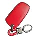 Hand Sewing Red Leather Key Cover Fob Case Protector Jacket Remote Bag for 2022 2023 2024 Ford Fusion F250 F350 F450 F550 Edge 2018 2019 2020 Explorer Expedition 2021 Lincoln Nautilus 5 Buttons