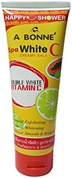 ABonne Spa White C Salt Scrub ,Double Vitamin C Lemon &amp; Papaya exfoliating body scrub cleanser whitening 350g (12.35 Oz)