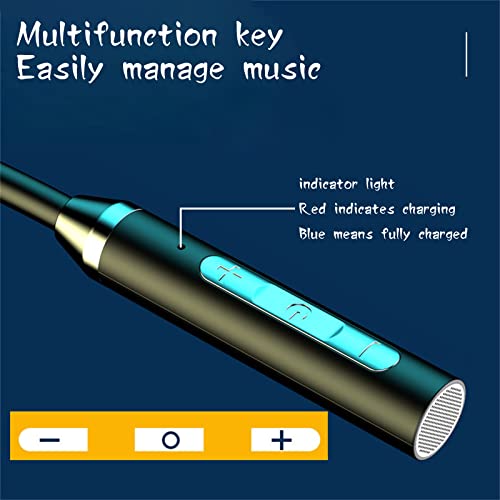 Bluetooth Neckband Headphones,Halter Neck Wireless Bluetooth Headphones, Multi-Function Sports Earbuds, Waterproof Stereo Earphones Noise Canceling Headphones for Outdoor Travel Sports (Sky Blue)