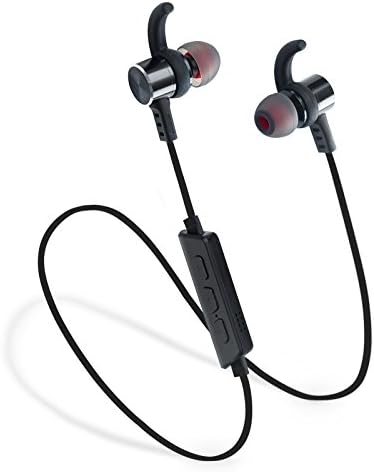 Laud Sports Bluetooth Wireless In-Ear Headphones - Premium HD Sound - Noise Cancelling Stereo Headset + Mic & Controls - Sweatproof Earphones - For Gym Workouts, Running (Black / Black)