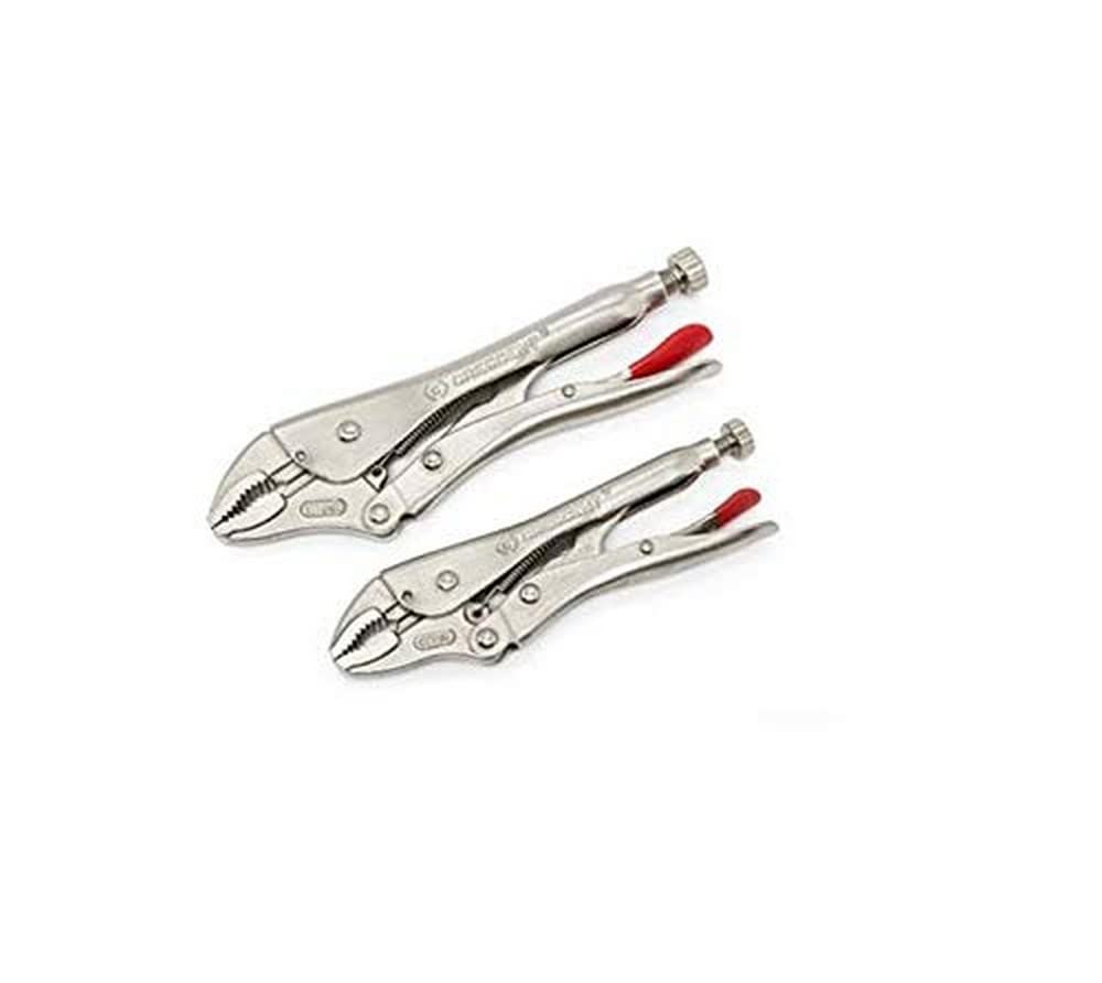 Crescent CLP2SETN 2 Pc. 178mm/7-Inch & 254mm/10-Inch Curved Jaw Locking Pliers Set with Wire Cutters