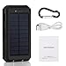 Solar Power Bank, Portable Solar Charger 20,000mAh External Battery Pack Type C Input Port Dual Flashlight, Compass with Dual USB Ports for Smart Phone, Tablets, Camera