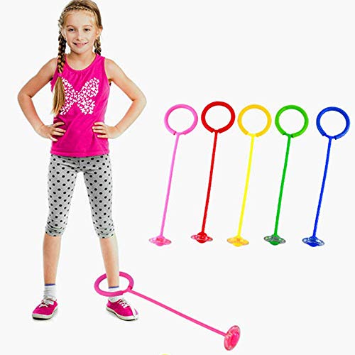 Leegoal Flashing Jumping Ring, Colorful Dancing Fitness Ankle Skip Balls Outdoor Indoor Funny Toy for Children Adult (Red)