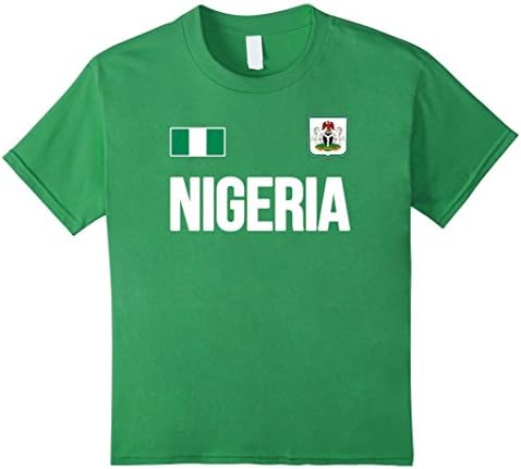 Kids Nigeria T-shirt Nigerian Football Jersey Style . 12 Grass