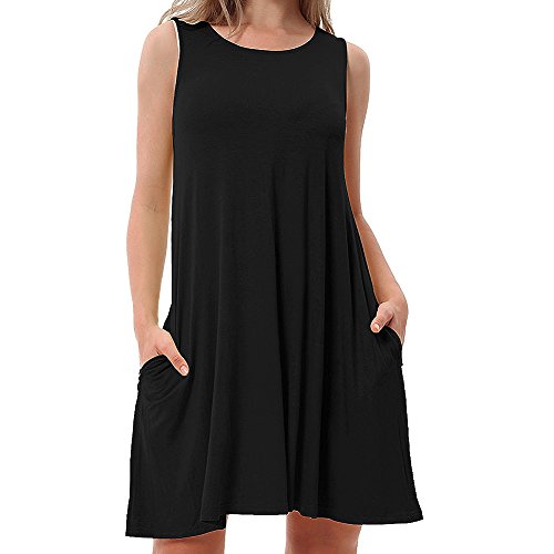 Tank Dress For Women Sleeveless Casual Loose Tank Swing Summer