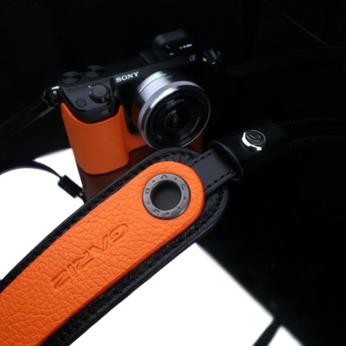 Gariz Genuine Leather XS-CHLSNOR Camera Neck Strap for Sony RX1 NEX-7 NEX-6 NEX-5R NEX-5N RX100 LX7 Leica X1 X2 Fujifilm X-E1 X100 X10 X-Pro1 Olympus EM-5 OM-D, Orange