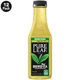 Pure Leaf, Iced Tea, 0 Calories Unsweetened Green Tea, Real Brewed Tea, 18.5 fl oz. bottles (12 Pack)