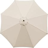 TWSOUL Replacement Parasol Canopy 3m 8 Ribs White UV Waterproof Fabric Cover
