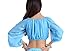 ZLTdream Lady's Belly Dance Long Sleeves Chiffon Top Blue