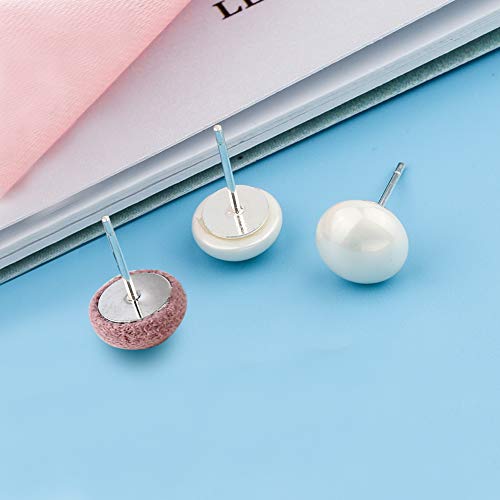 200 Pairs 5MM 8MM Hypoallergenic Stainless Steel Earrings Posts Flat Pad Blank Earring Pin Studs With 200 Pairs Butterfly Earring Backs 200 Pairs Silicone Bullet Earring Backs For Jewelry Making Findings - Thumbnail 6