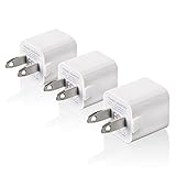 HONGGE USB Wall Charger, 1A/5V Universal Portable Travel Adapter High Speed 1.0A output for iPhone, iPad, Samsung, HTC, LG,iPod,Nokia [3 PACK] (white) …