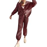 Women 2 Piece Outfits Knit Sweater Sets Oversized Button Down Cardigan and Long Pants Matching Lounge Set 2025 Trendy