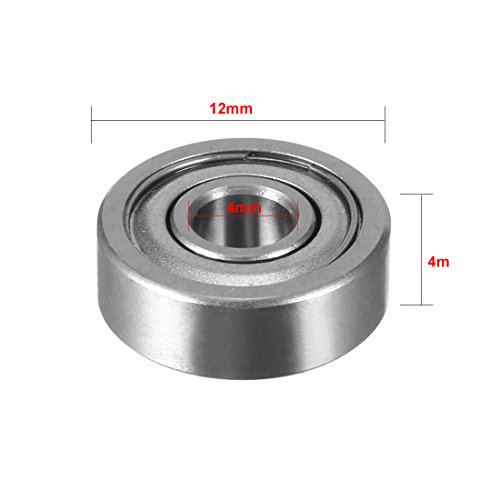 uxcell 10pcs 604ZZ 4mmx12mmx4mm Double Shielded Miniature Deep Groove Ball Bearing - Thumbnail 3