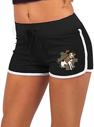 Mecia Cool Steampunk Dog Women's Low Waist Yoga Shorts Training Pants Size M