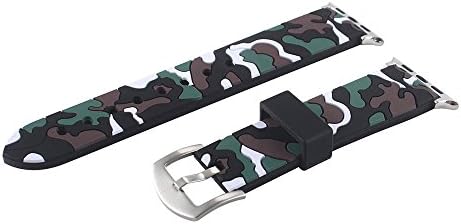 EAXUN Apple Watch Band Camouflage Sport Loop 42mm with Soft Silicone Rubber Watch Strap Camo for iWatch Series 1 Series 2 (Camo White)