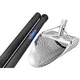CKG Sand Scoop for Metal Detecting Stainless Steel Shovel for Beach Underwater Treasure Hunting (Large Scoop + Carbon Fiber Handle)
