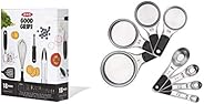 OXO Good Grips 18-Piece Everyday Kitchen Utensil Set & 8 Piece Stainless Steel Measuring Cups and Spoons