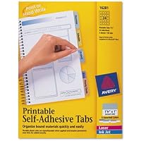 Amazon.com : Avery 16281 Printable Repositionable Plastic Tabs, 1-1/4 X ...
