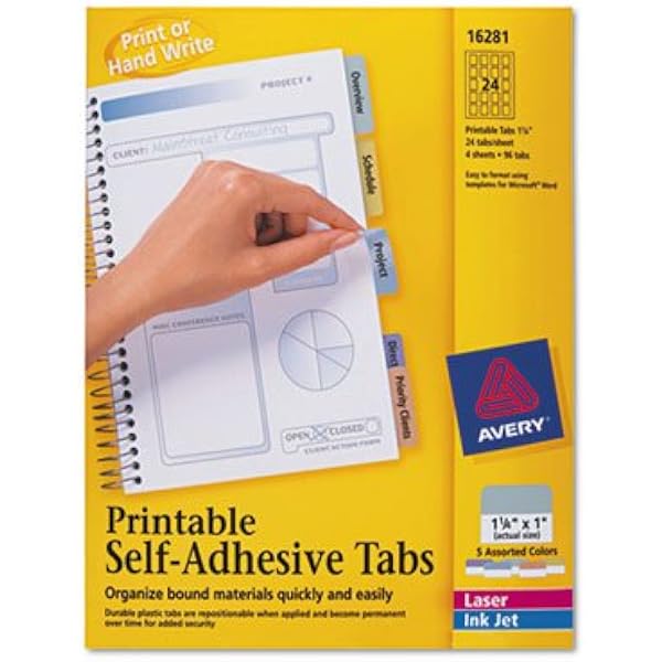Amazon.com : Avery 16281 Printable Repositionable Plastic Tabs, 1-1/4 X 1, Colors, 96/Pack : Index Tabs : Office Products Amazon.com : avery 16281 printable repositionable plastic tabs, 1-1/4 x 1, colors, 96/pack : index tabs : office products