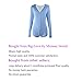 Moxeay V-Neck One Piece Bodysuit Long Sleeve Bodycon Rompers, Blue, Size Small