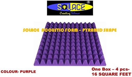 SOLACE ACOUSTIC® Pyramid Studio Acoustic Foam-16 SQFEET-4 PCS-Size- 2 FEET X 2 FEET X 50MM