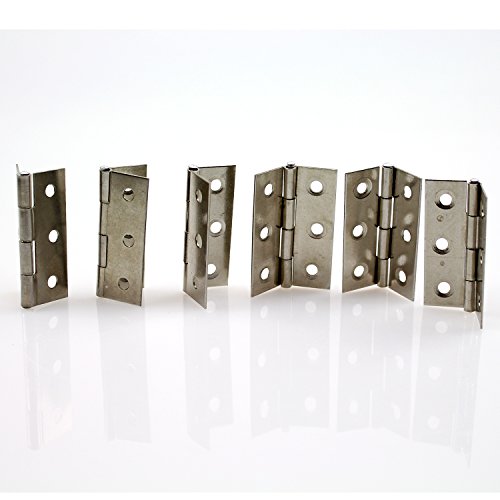 DYWISHKEY 2 inch Folding Butt Hinges Silver Tone Home Furniture Hardware Door Hinge, 20Pcs