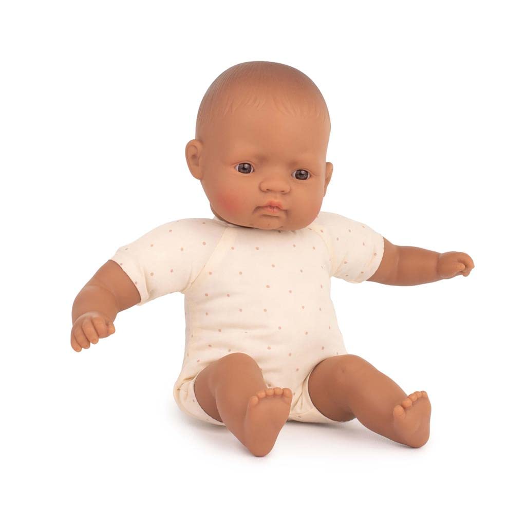 Miniland Hispanic Soft Body Doll 32 cm, in retail box underwear, Natural (31368)