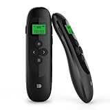 Presentation Remote, Rechargeable Wireless Presenter with LCD Display, 2.4GHz Wireless Clicker Powerpoint PPT Pointer Slider Changer Remote Control