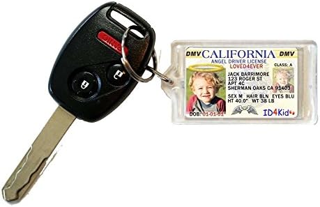 California Memorial Keepsake Drivers License Custom Photo Personalized Keychain Gift Remembrance Loss Sympathy Gift Child Pet ID4Kid KEYCH_ANG_CA
