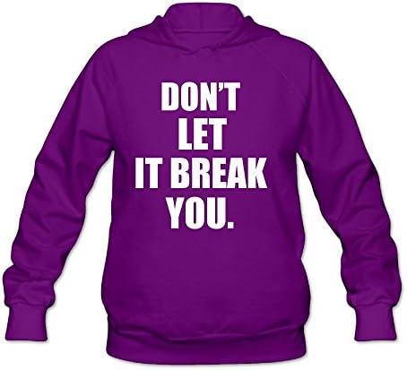 Henrywd Let OT Break You Womens Long Sleeve Simple Style Hoodie Sweatshirt Jumper Hooded Pullover Small Purple