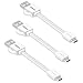 [3-Pack] Short Micro USB Cable, FONKEN 4 inchs/10 cm Flat Noodle Cable Quick Charge USB 2.0 Charging and Data Sync Cables(White) primary
