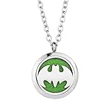 Batman Fragrance Essential Oil Diffuser Necklace - 316L Hypoallergenic Stainless Steel Aromatherapy Pendant Jewelry - for Boy, Men, Children Gift By Jenia