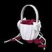 Eamall Bowknot Wedding Flower Girl Basket Faux Pearl Rhinestone Decor Ivory (wedding basket No 2)