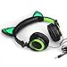 Cat Ear Headphones with Glowing Lights (Green)