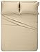Amazon Brand – Pinzon 400-Thread-Count Hemstitch Egyptian Cotton Sheet Set - Queen, Taupe